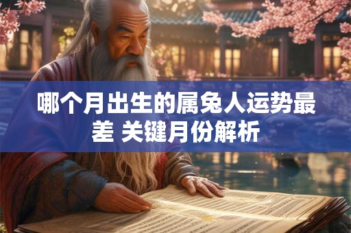 哪个月出生的属兔人运势最差 关键月份解析