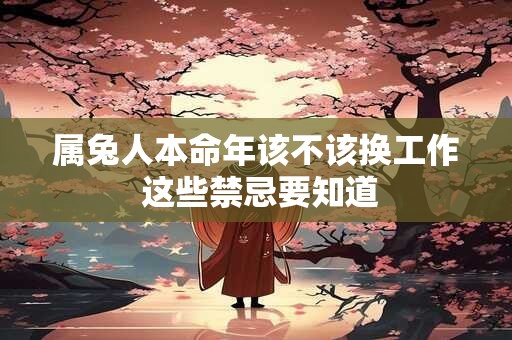 属兔人本命年该不该换工作 这些禁忌要知道