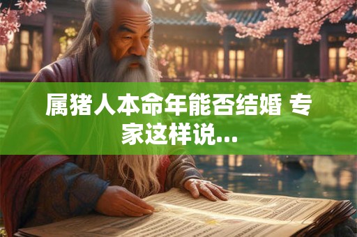 属猪人本命年能否结婚 专家这样说...