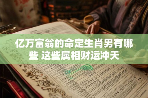 亿万富翁的命定生肖男有哪些 这些属相财运冲天