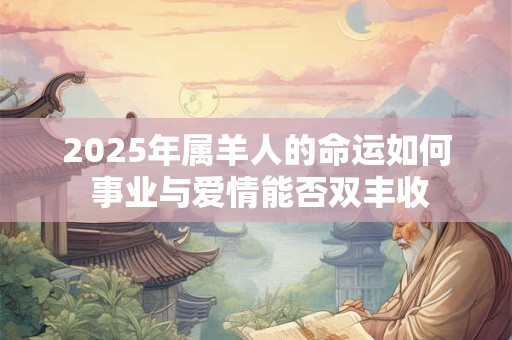2025年属羊人的命运如何 事业与爱情能否双丰收