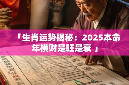 「生肖运势揭秘：2025本命年横财是旺是衰 」