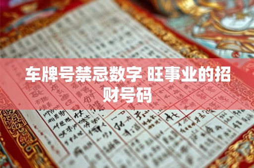 车牌号禁忌数字 旺事业的招财号码