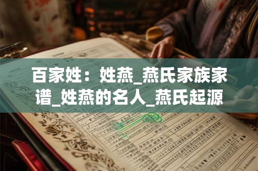 百家姓：姓燕_燕氏家族家谱_姓燕的名人_燕氏起源