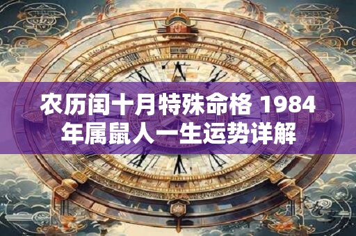 农历闰十月特殊命格 1984年属鼠人一生运势详解