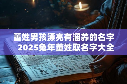 董姓男孩漂亮有涵养的名字  2025兔年董姓取名字大全男孩