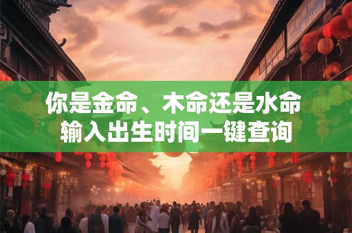你是金命、木命还是水命 输入出生时间一键查询