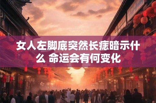 女人左脚底突然长痣暗示什么 命运会有何变化