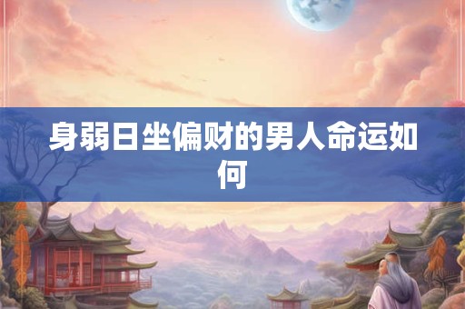 身弱日坐偏财的男人命运如何