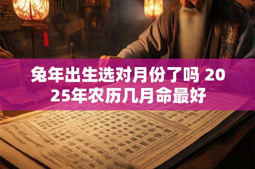 兔年出生选对月份了吗 2025年农历几月命最好