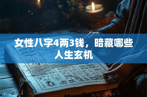 女性八字4两3钱，暗藏哪些人生玄机