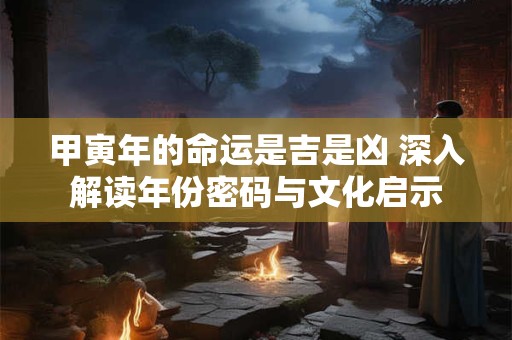 甲寅年的命运是吉是凶 深入解读年份密码与文化启示