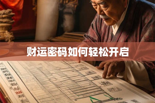 财运密码如何轻松开启