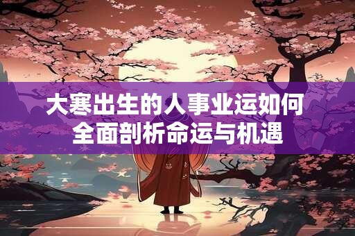 大寒出生的人事业运如何 全面剖析命运与机遇