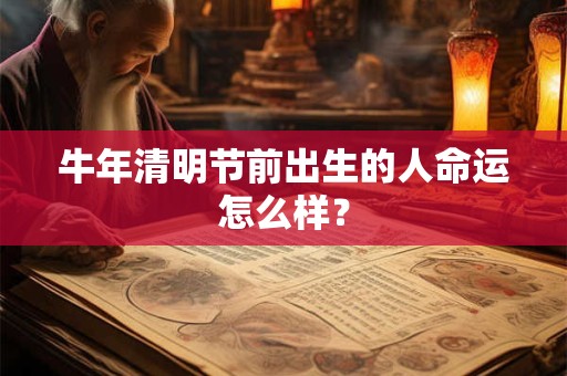 牛年清明节前出生的人命运怎么样？