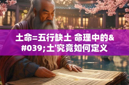 土命=五行缺土 命理中的'土'究竟如何定义