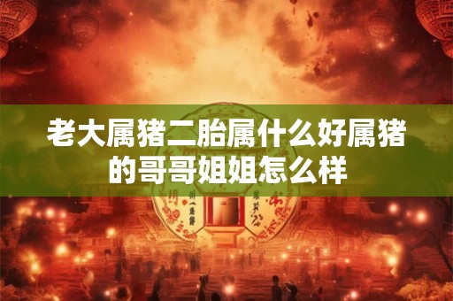 老大属猪二胎属什么好属猪的哥哥姐姐怎么样