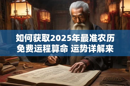 如何获取2025年最准农历免费运程算命 运势详解来了