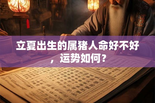立夏出生的属猪人命好不好，运势如何？