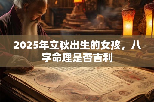 2025年立秋出生的女孩，八字命理是否吉利