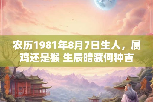 农历1981年8月7日生人，属鸡还是猴 生辰暗藏何种吉凶