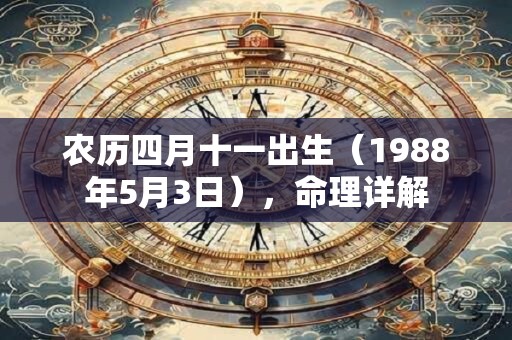 农历四月十一出生（1988年5月3日），命理详解