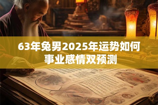63年兔男2025年运势如何 事业感情双预测