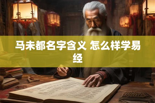 马未都名字含义 怎么样学易经