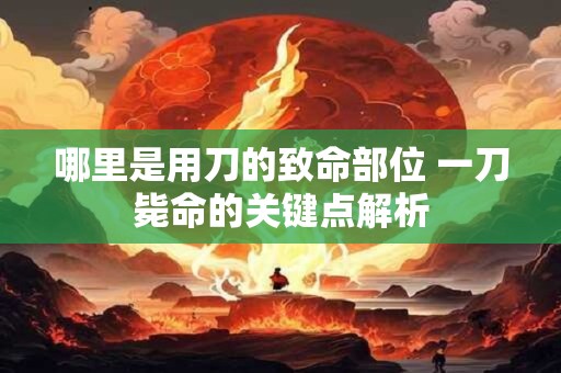 哪里是用刀的致命部位 一刀毙命的关键点解析