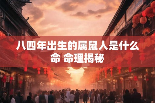 八四年出生的属鼠人是什么命 命理揭秘