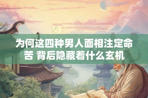 为何这四种男人面相注定命苦 背后隐藏着什么玄机
