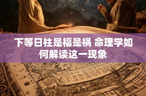 下等日柱是福是祸 命理学如何解读这一现象