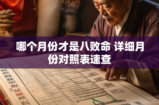 哪个月份才是八败命 详细月份对照表速查