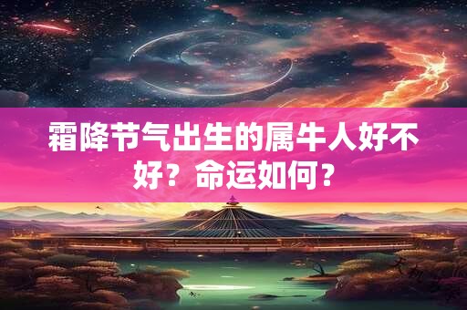 霜降节气出生的属牛人好不好？命运如何？