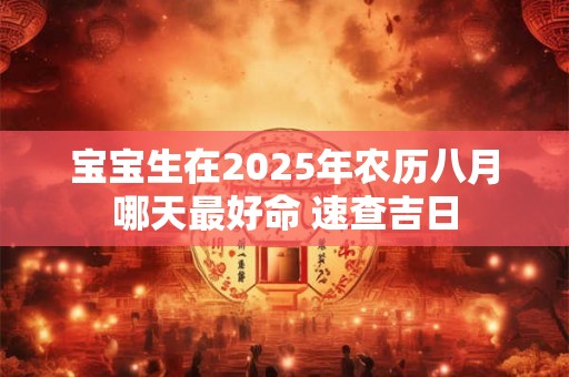 宝宝生在2026年农历八月哪天最好命 速查吉日