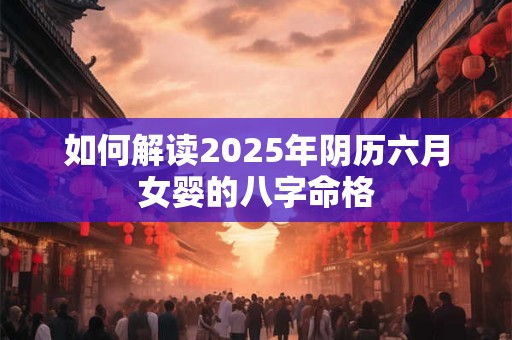 如何解读2025年阴历六月女婴的八字命格