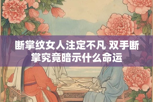 断掌纹女人注定不凡 双手断掌究竟暗示什么命运 断掌纹女人注定不凡 双手断掌究竟暗示什么命运