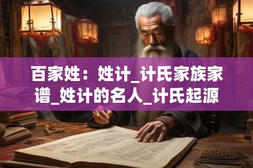 百家姓：姓计_计氏家族家谱_姓计的名人_计氏起源