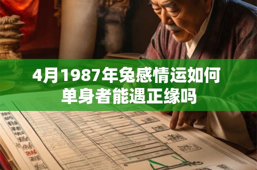 4月1987年兔感情运如何 单身者能遇正缘吗