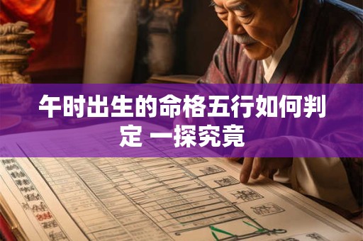 午时出生的命格五行如何判定 一探究竟