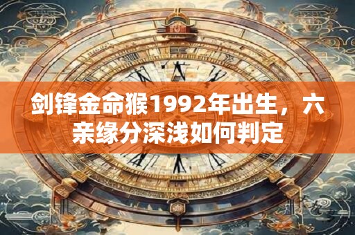 剑锋金命猴1992年出生，六亲缘分深浅如何判定