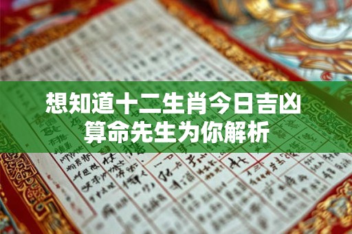 想知道十二生肖今日吉凶 算命先生为你解析
