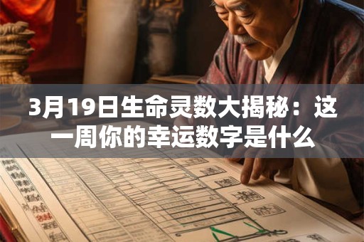 3月19日生命灵数大揭秘：这一周你的幸运数字是什么