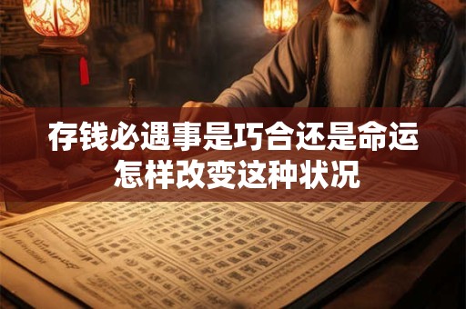 详细阅读:存钱必遇事是巧合还是命运 怎样改变这种状况 存钱必遇事是巧合还是命运 怎样改变这种状况