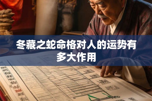 冬藏之蛇命格对人的运势有多大作用
