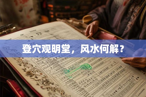 登穴观明堂，风水何解？