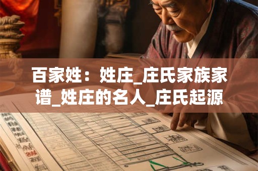 百家姓：姓庄_庄氏家族家谱_姓庄的名人_庄氏起源