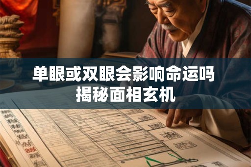 单眼或双眼会影响命运吗 揭秘面相玄机