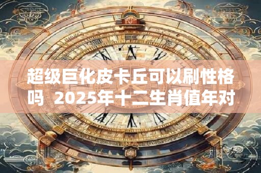 超级巨化皮卡丘可以刷性格吗  2025年十二生肖值年对照表