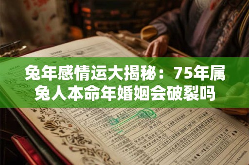 兔年感情运大揭秘：75年属兔人本命年婚姻会破裂吗